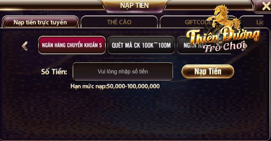 Hướng dẫn nạp tiền cực dễ cho newbie