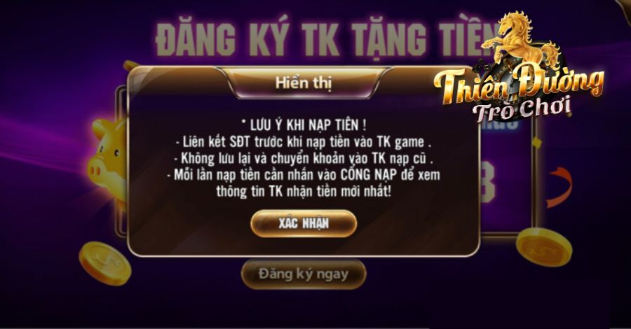 Lưu ý quan trọng khi nạp tiền